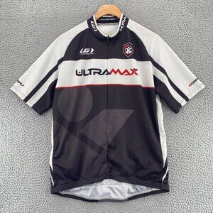 Louis Garneau Jersey Men XXL Gray UltraMax 1/2 Zip Up Short Sleeve Cycling Sport